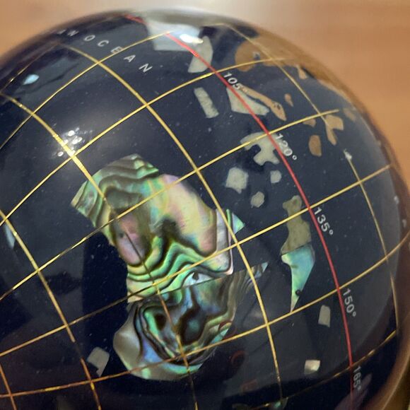 Macheli Blue Lapis Desktop Globe Semi-Precious Gemstones 3 x 6 in - Picture 12 of 13